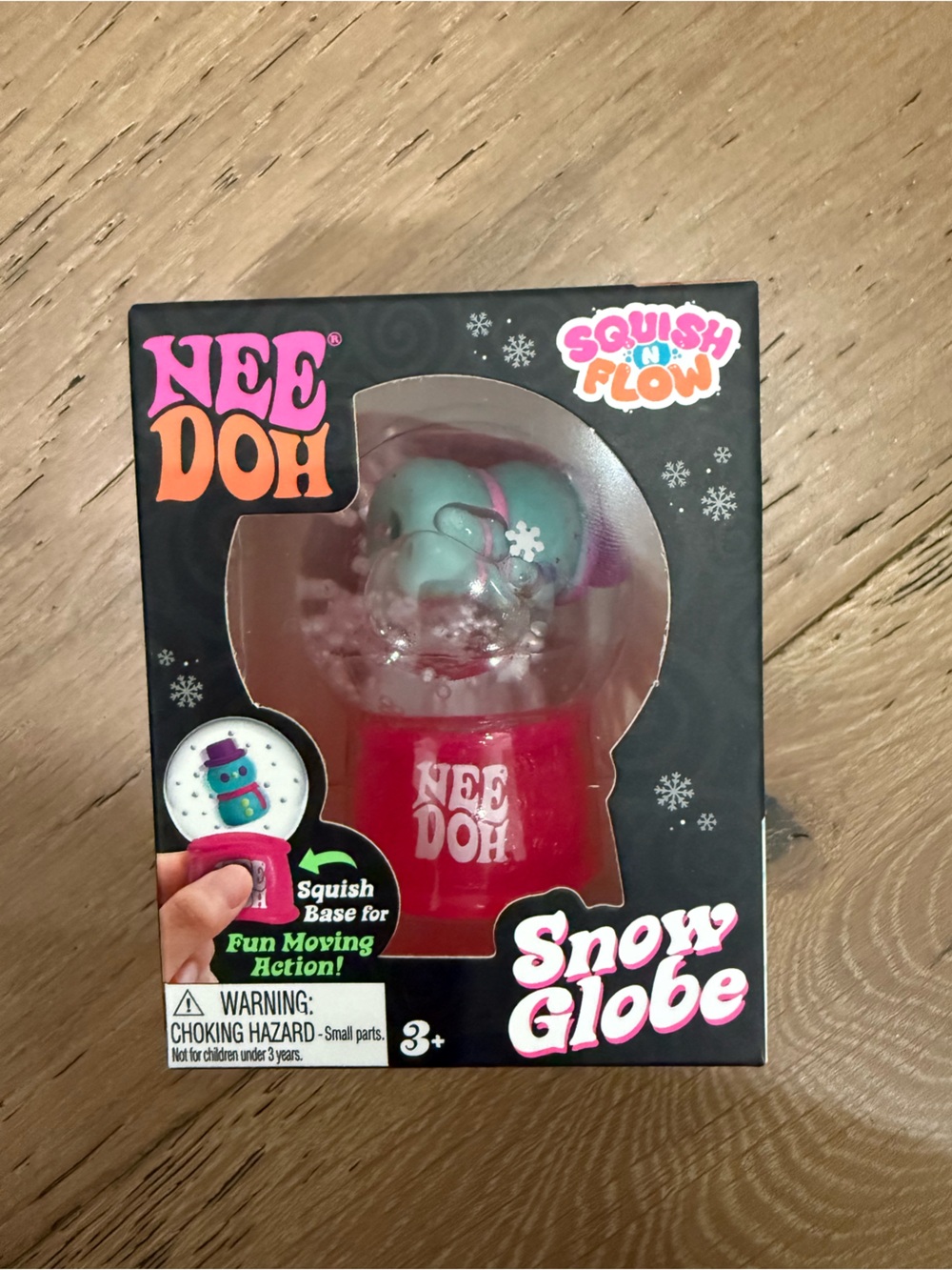 NeeDoh Snow Globe in and Pink